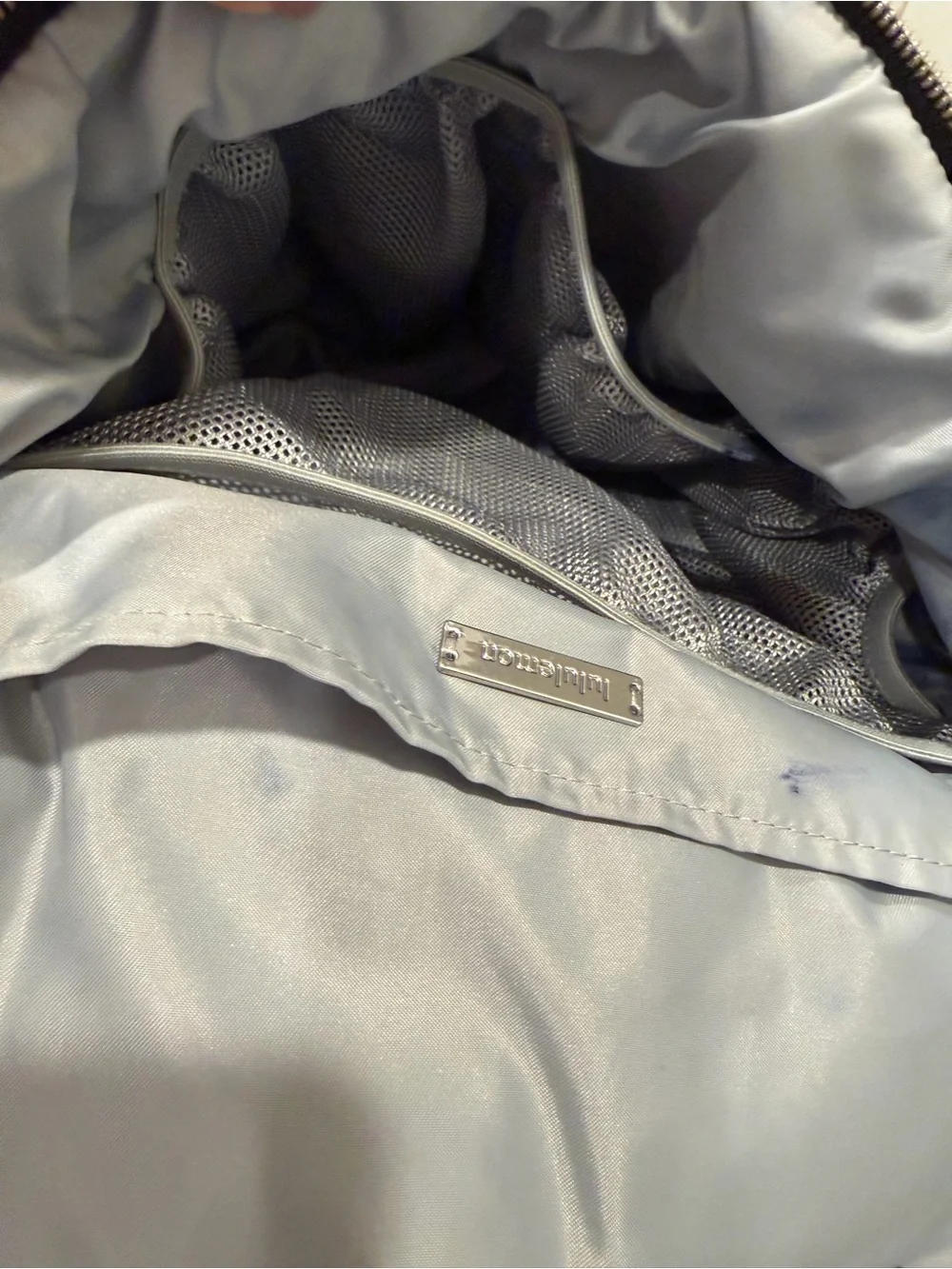 lululemon athletica Black Backpack with Silver Zippers